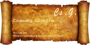 Csanaky Gizella névjegykártya